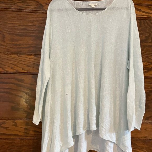 Eileen Fisher Light Blue Long Sleeve knit Top - Picture 2 of 12